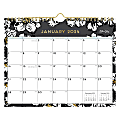 2024 Blue Sky™ Monthly Wall Calendar, 11" x 8-3/4", Baccara Dark, January To December 2024, 116052