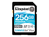 Kingston Canvas Go! Plus - Flash memory card - 256 GB - Video Class V30 / UHS-I U3 / Class10 - SDXC UHS-I 1 thumbnail image