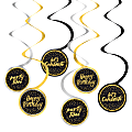 Amscan Swirl Decorations, 5" x 5", Black/Gold, Pack Of 9 Decorations