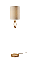 Adesso Mayfair Floor Lamp, 61”H, Light Textured Beige Shade/Natural Base