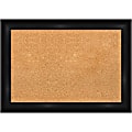 Amanti Art Rectangular Non-Magnetic Cork Bulletin Board, Natural, 28” x 20”, Grand Black Narrow Plastic Frame 1 thumbnail image