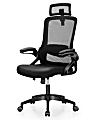 ALPHA HOME Ergonomic Mesh Mid-Back Office Task Chair With Adjustable Headrest, Black 1 thumbnail image