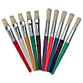 Charles Leonard Stubby Brush Set, Flat Bristle, Multicolor, Pack Of 10