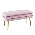 LumiSource Neapolitan Storage Bench, Gold/Pink