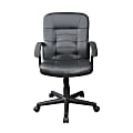 Ruvia Mid-Back Bonded Leather Chair, 41 1/2"H x 24"W x 27 1/8"D, Black 1 thumbnail image