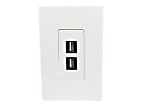 Eaton Tripp Lite Series Single-Gang 2-Port Wall Plate Keystone Cat5/Cat6 USB HDMI Dport RCA - Faceplate - white - 1-gang - 2 ports - TAA Compliant