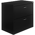 Lorell® 36"W x 20"D Lateral 2-Drawer File Cabinet With Arc Pull, Black