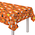 Amscan Spooky Friends Flannel Backed Vinyl Tablecloths, 52" x 90", Orange, Pack Of 2 Tablecloths