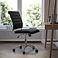 Flash Furniture LeatherSoft™ Faux Leather Mid-Back Executive Office Chair, Black 1 thumbnail image