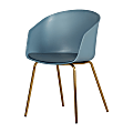 South Shore Flam Chair With Metal Legs, Blue/Gold