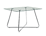 Monarch Specialties Adrian Dining Table, 30"H x 47-3/4"W x 35-3/4"D, Clear Glass 1 thumbnail image