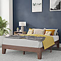 Flash Furniture Evelyn Wood Platform Bed With Wooden Support Slats, Full, 75”L x 54”W x 75”D, Walnut