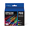 Epson® 702 DuraBrite® Ultra Cyan, Magenta, Yellow Ink Cartridges, Pack Of 3, T702520-S