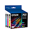 Epson® 702 DuraBrite® Ultra Cyan, Magenta, Yellow Ink Cartridges, Pack Of 3, T702520-S