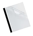 Fellowes® PVC/Linen Thermal Binding Covers, 11 1/8" x 9 3/4", 120-Sheet Capacity, Clear/Black, Pack Of 10