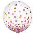 Amscan 24" Confetti Balloons, Gold/Pink, 2 Balloons Per Pack, Set Of 2 Packs