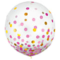 Amscan 24" Confetti Balloons, Gold/Pink, 2 Balloons Per Pack, Set Of 2 Packs 1 thumbnail image