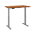 Bush Business Furniture Move 60 Series 48"W x 24"D Height Adjustable Standing Desk, Natural Cherry/Cool Gray Metallic, Premium Installation