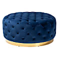 Baxton Studio Sasha Round Cocktail Ottoman, Royal Blue