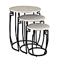 Coast to Coast Round Marble Nesting Tables, White, Set Of 3 Tables 1 thumbnail image