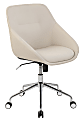 Elle Decor Taissy Bonded Leather Mid-Back Task Chair, Ivory