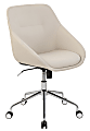 Elle Decor Taissy Bonded Leather Mid-Back Task Chair, Ivory 1 thumbnail image