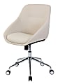Elle Decor Taissy Bonded Leather Mid Back Task Chair Ivory