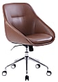 Elle Decor Taissy Bonded Leather Mid-Back Task Chair, Mocha