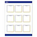 Avery® Print-To-The-Edge Cards With Sure Feed®, S00-DNP-PRMWC10, 2-1/2" x 2-1/2", Matte White, Preprinted Gold & Navy Border/Floral Design, 90-PK 1 thumbnail image