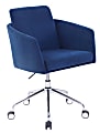 Elle Décor Vevey Velvet Mid-Back Task Chair, Navy