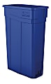 Suncast Commercial Narrow Rectangular Resin Trash Can, 23 Gallons, 30"H x 11"W x 20"D, Blue