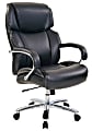 Realspace® Brevington Big & Tall Bonded Leather High-Back Chair, Black/Silver