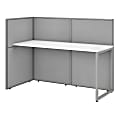 Bush Business Furniture Easy Office 60"W Cubicle Desk Workstation With 45"H Open Panels, Pure White/Silver Gray, Standard Delivery