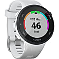 Garmin Forerunner 45S GPS Watch - Wrist - Heart Rate Monitor, Accelerometer - 1" - 208 x 208 - GPS - 168 Hour - 1.54" - White - Glass Lens - Silicone Band - Water Resistant - Glass Lens