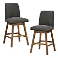 Office Star Finley Counter Height Swivel Stools, Charcoal/Med Oak, 30", Set Of 2 Stools 1 thumbnail image
