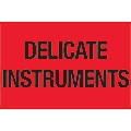 Tape Logic® Preprinted Shipping Labels, DL1079, Delicate Instruments, Rectangle, 2" x 3", Fluorescent Red, Roll Of 500 1 thumbnail image