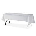 Genuine Joe Plastic Rectangular Table Covers - 108" Length x 54" Width - Plastic - White - 24 / Carton 1 thumbnail image