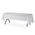 Genuine Joe Plastic Rectangular Table Covers - 108" Length x 54" Width - Plastic - White - 24 / Carton