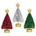 Amscan Sequin Christmas Tree Centerpieces, 6", Multicolor, Set Of 6 Centerpieces