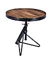 Coast to Coast Braden Adjustable Wood Round Accent Table, Brown 1 thumbnail image