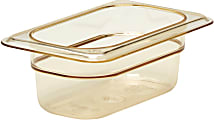 Cambro H-Pan High-Heat GN 1/9 Food Pans, 2"H x 4-1/4"W x 6-15/16"D, Amber, Pack Of 6 Pans