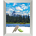 Amanti Art Wood Picture Frame, 26" x 32", Matted For 22" x 28", Brushed Sterling Silver