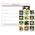 2024 AT-A-GLANCE® Monthly Desk Pad Calendar, 21-3/4" x 17", Puppies, January To December 2024, DMD16632