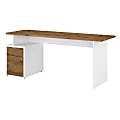 Bush Business Furniture Jamestown Desk With 2 Drawers, 72"W, Fresh Walnut/White, Standard Delivery