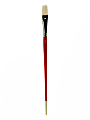 Winsor & Newton University Series Long-Handle Paint Brush 236, Size 10, Flat Bristle, Hog Hair, Red