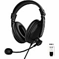 Morpheus 360 Deluxe Multimedia Stereo USB Headset - Adjustable Microphone - Lightweight Comfortable Design - Soft Eco Leather Ear Cushions - Over Ear - Black - HS3500SU - HiFi - Wired - 32 Ohm - 20 Hz - 20 kHz - Over-the-head - Binaural