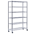 Edsal Muscle Rack™ Adjustable Mobile Wire Shelving, 6-Tier, 75”H x 48"W x 18"D, Chrome 1 thumbnail image