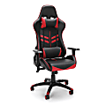 Essentials By OFM Racing-Style Bonded Leather High-Back Gaming Chair, Red/Black 1 thumbnail image