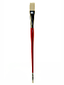 Winsor & Newton University Series Long-Handle Paint Brush 236, Size 12, Flat Bristle, Hog Hair, Tan