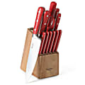 Martha Stewart Everyday Eastwalk 14-Piece Stainless Steel Cutlery Block Set, Red 1 thumbnail image